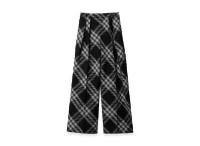 Burberry Women's Vintage Check Wool Trousers "Black"
