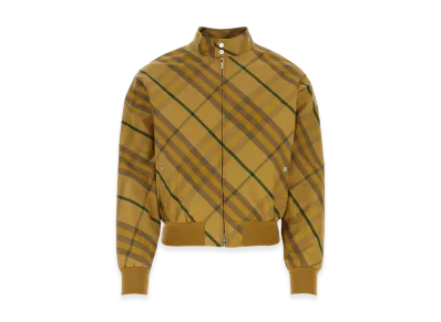 Burberry Embroidered Cotton Bomber Jacket "Checked"