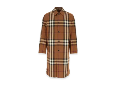 Burberry Embroidered Cotton Eversible Overcoat "Brown"