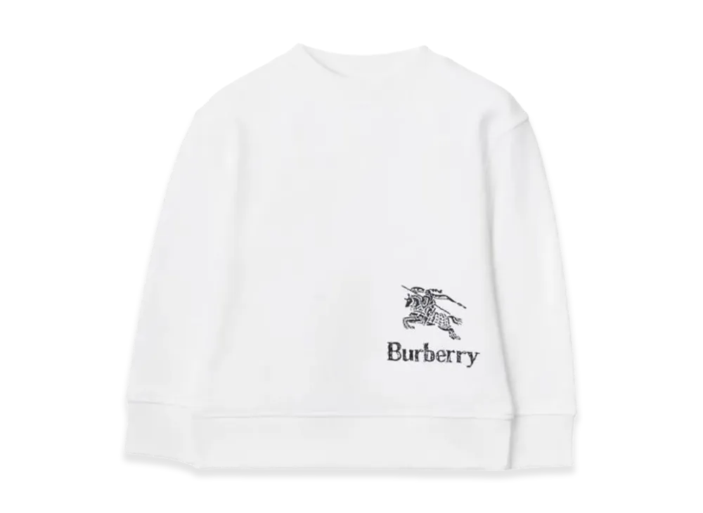 Burberry Kids Embroidered Cotton Sweatshirt "White"