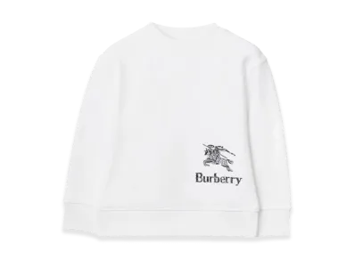 Burberry Kids Embroidered Cotton Sweatshirt "White"