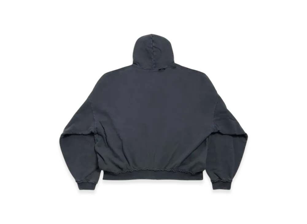 BALENCIAGA Fashion Designer Pulled Zip Up Hoodie Large Fit "Black"