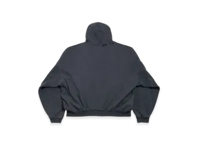 BALENCIAGA Fashion Designer Pulled Zip Up Hoodie Large Fit "Black"