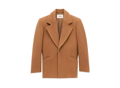 Saint Laurent Women's Short Coat in Wool "Camel"