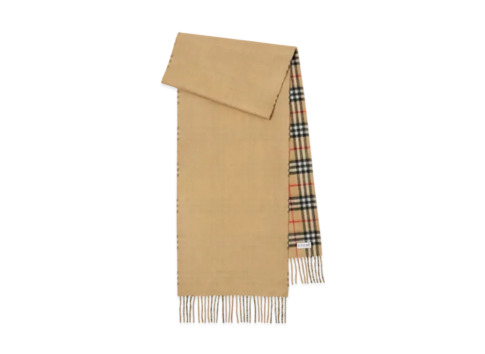 Burberry Reversible Check Cashmere Scarf "Archive Beige"