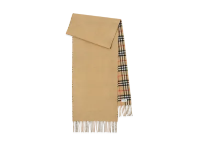 Burberry Reversible Check Cashmere Scarf "Archive Beige"