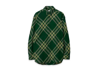 Burberry Long Sleeve Cotton Check Shirt "Green"