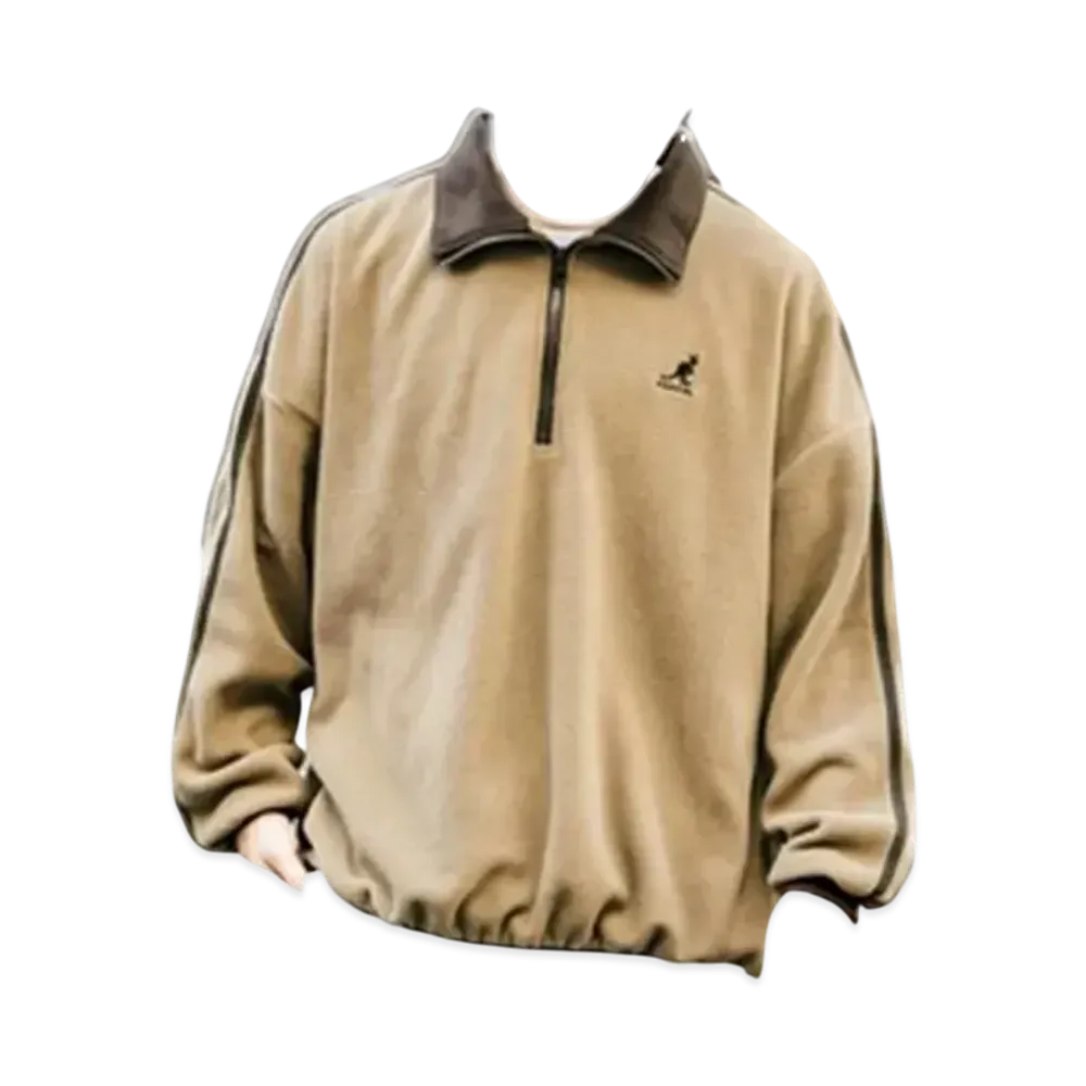 KANGOL Rocky Monroe Exclusive Micro Fleece Half Zip Sweatshirt "Beige2"