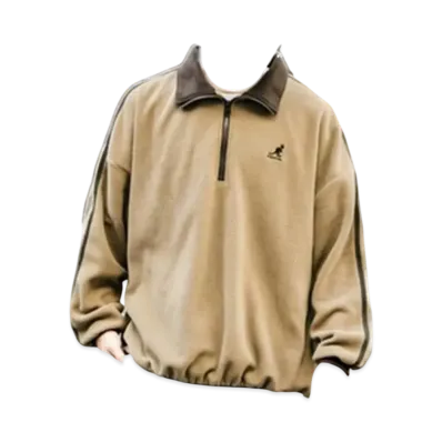 KANGOL Rocky Monroe Exclusive Micro Fleece Half Zip Sweatshirt "Beige2"