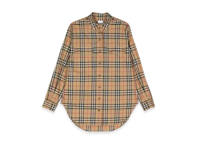 Burberry Women's Embroidered Stretch Cotton Shirt "Beige"