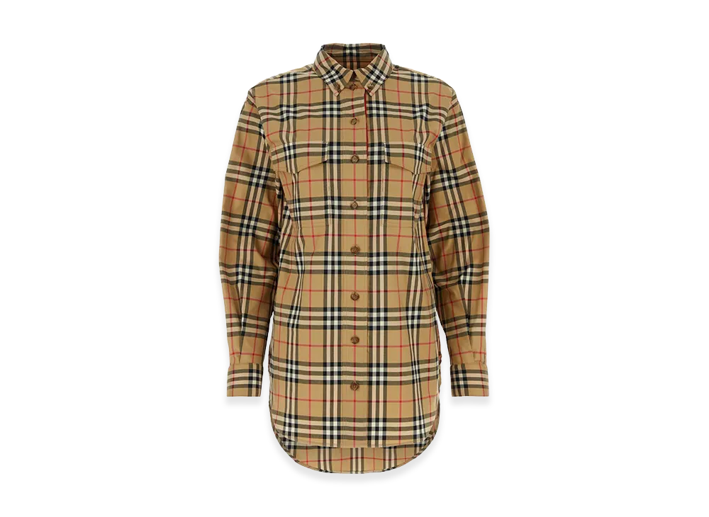 Burberry Women's Embroidered Stretch Cotton Shirt "Checked"