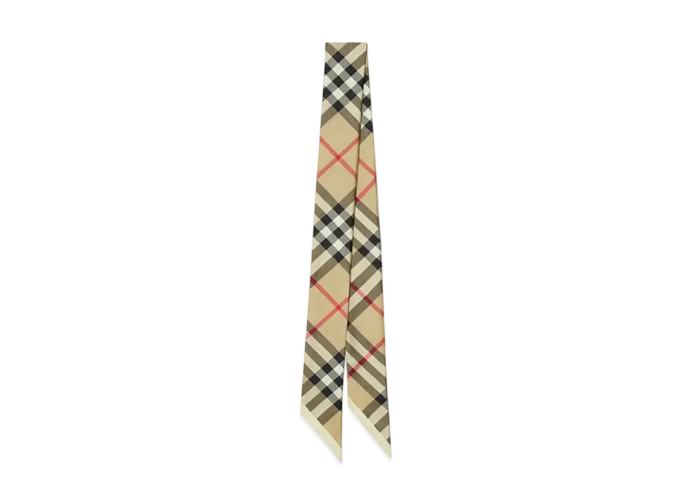 Burberry Skinny Check Silk Scarf "Archive Beige"