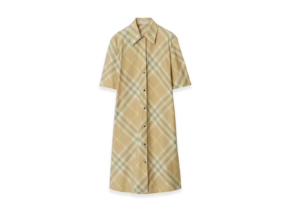 Burberry Women's Embroidered Cotton Shirt Dress "Beige"