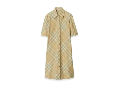 Burberry Women's Embroidered Cotton Shirt Dress "Beige"
