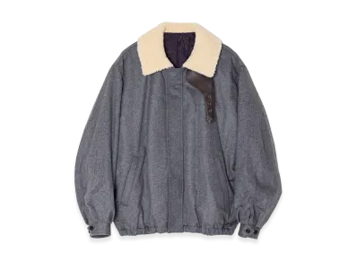 ssstein Mouton Collar Wool Cashmere Padded Jacket "Gray"