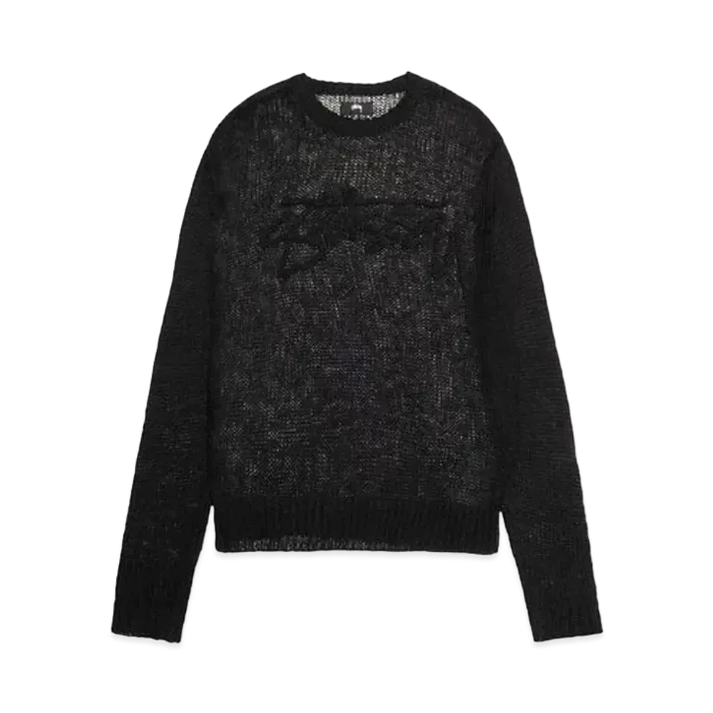 Stussy Loose Knit Logo Sweater "Black"