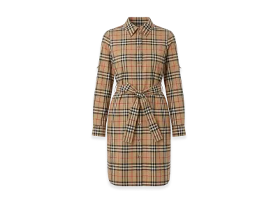 Burberry Women's Embroidered Cotton Dress "Checked"