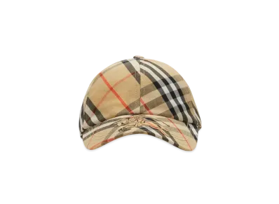 Burberry Check EKD Cotton Blend Baseball Cap "Sand"