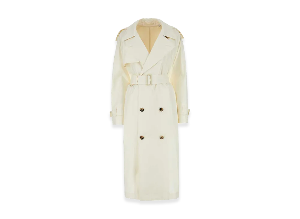 Burberry Women's Silk Trench Coat "Ivory"