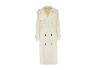 Burberry Women's Silk Trench Coat "Ivory"
