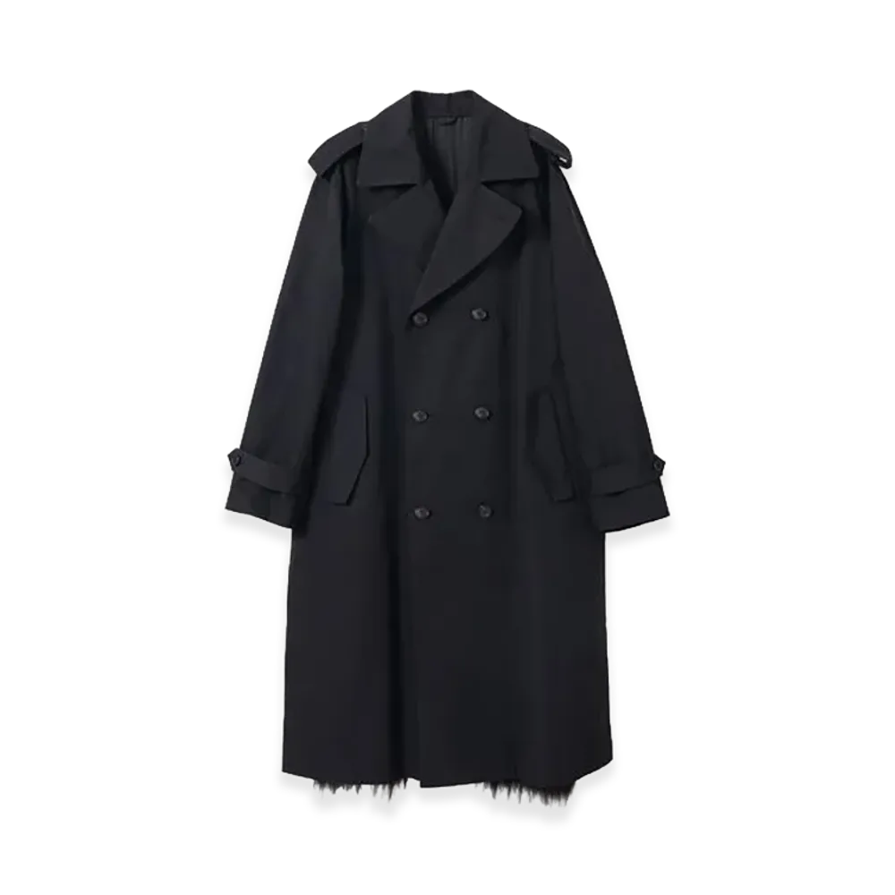 TOGA VIRILIS Trench Coat with Fur "Black"