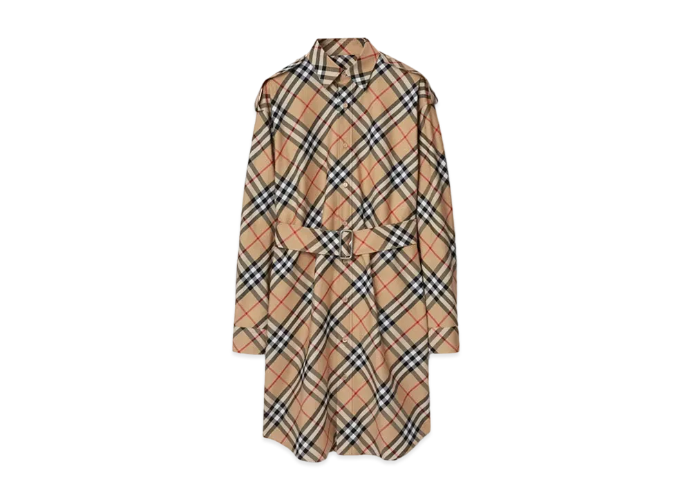 Burberry Check Cotton Shirt Dress "Sand"