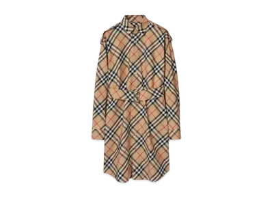 Burberry Check Cotton Shirt Dress "Sand"