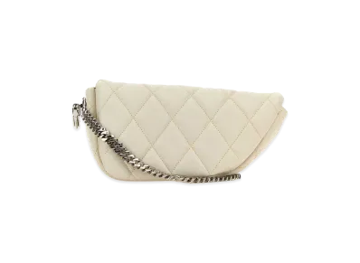 Burberry Women's Leather Shield Lock Shoulder Bag "White"