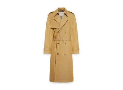 Burberry Long Cotton Gabardine Trench Coat "Spelt"