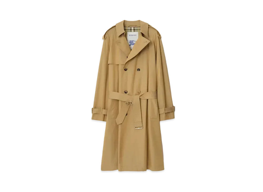 Burberry Men's Long Gabardine Trench Coat "Spelt"