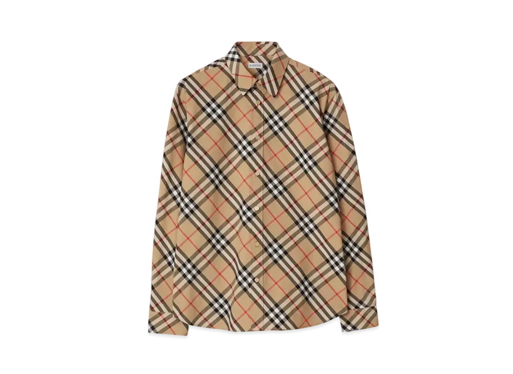 Burberry Check Cotton Shirt "Sand"