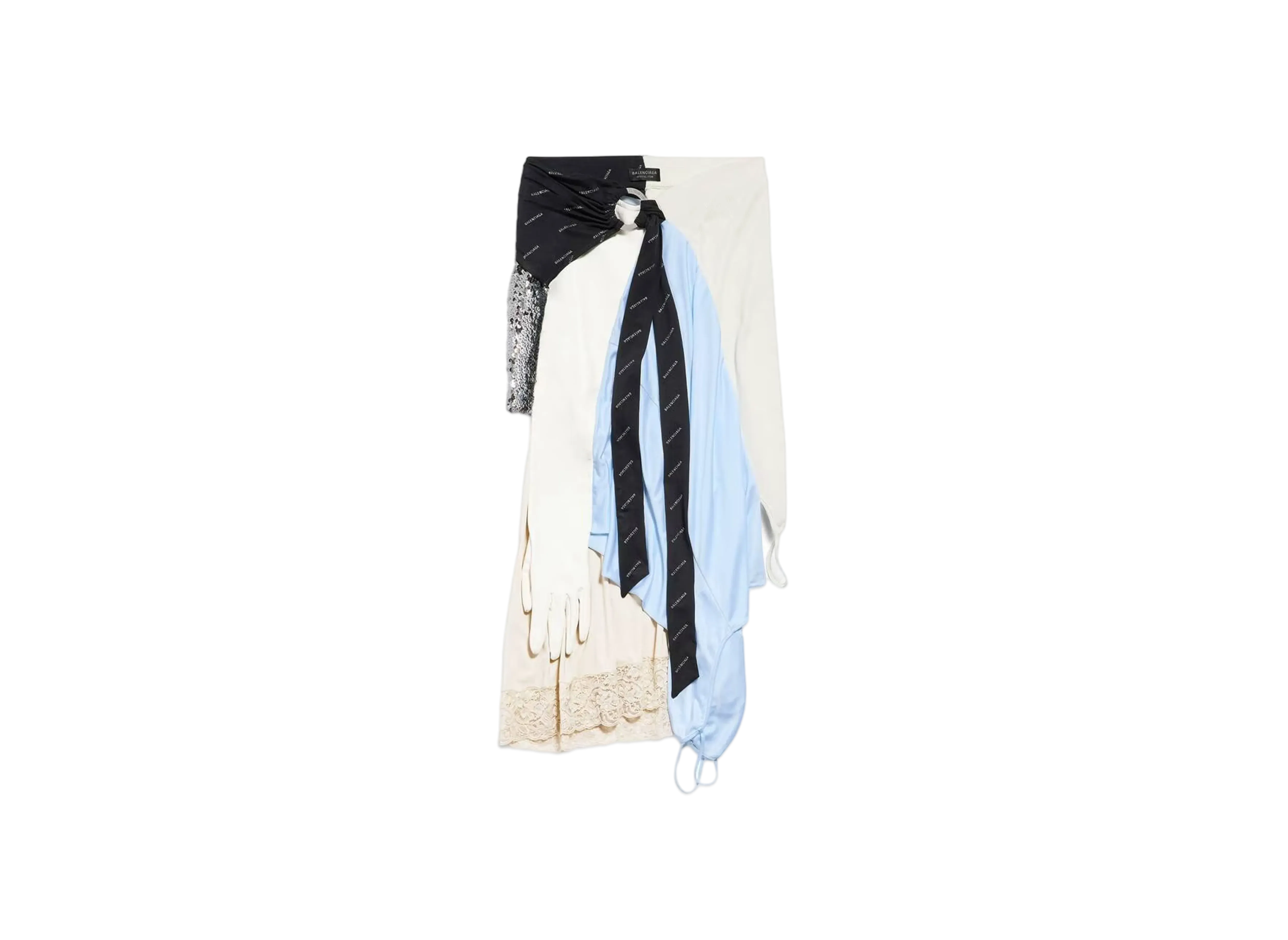 BALENCIAGA Women's Messy Patched Skirt "Multicolor"