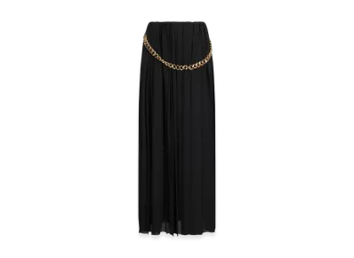 BALENCIAGA Women's Technical Crepe Pleated Skirt "Black"