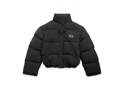 BALENCIAGA Women's Loop Sports Icon Reversible Puffer "Black Blue"