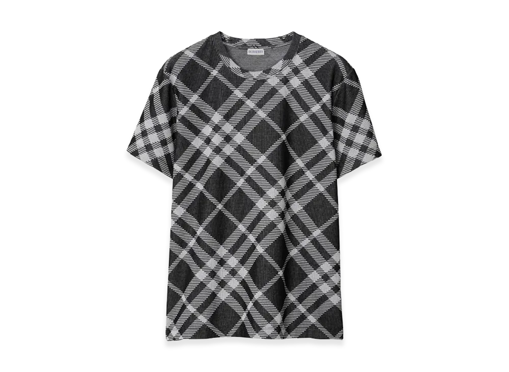 Burberry Printed Stretch Cotton Blend T-Shirt "Black"