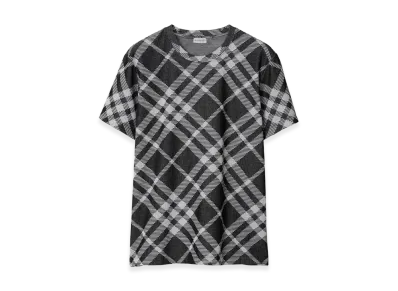 Burberry Printed Stretch Cotton Blend T-Shirt "Black"