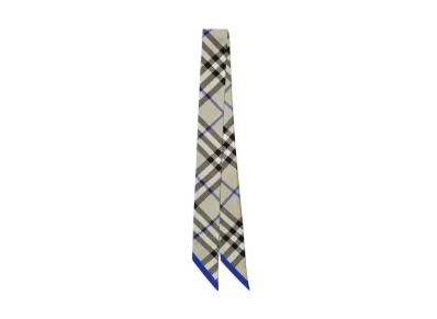 Burberry Skinny Check Silk Scarf "Lichen"