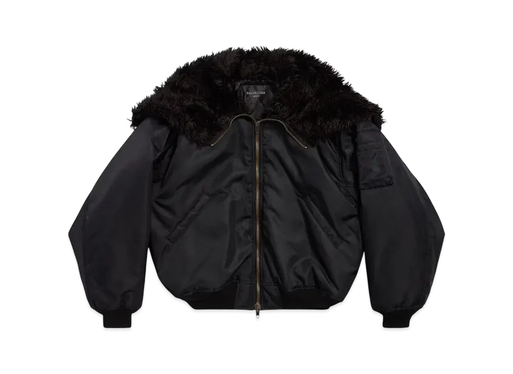 BALENCIAGA Men's Hooded Bomber "Black"