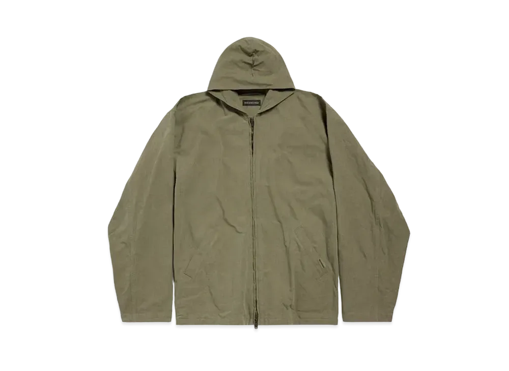 BALENCIAGA Hooded Zip-Up Jacket "Green"
