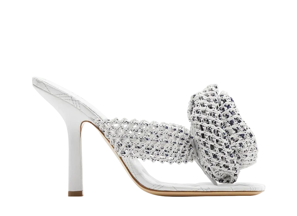 Burberry Women's Crochet Rose Sandals "Optic White"