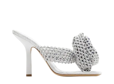 Burberry Women's Crochet Rose Sandals "Optic White"
