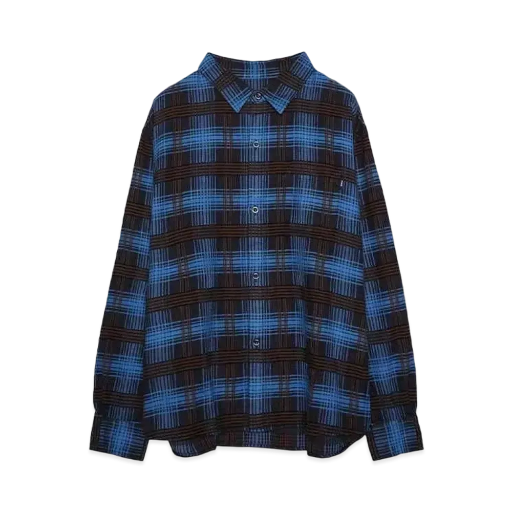 RATS CR FLANNEL CHECK SHIRT "SAX BLUE CHECK"