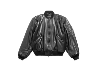 BALENCIAGA Bomber Leather Jacket "Black"