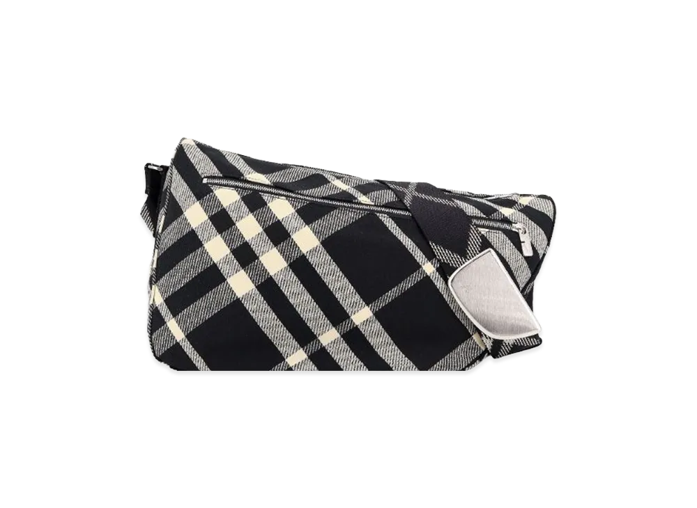 Burberry Embroidered Fabric Shield Crossbody Bag "Black"