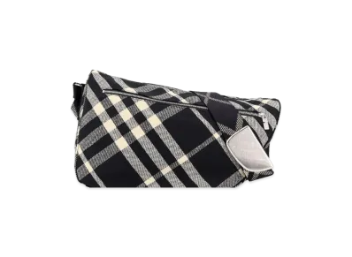 Burberry Embroidered Fabric Shield Crossbody Bag "Black"