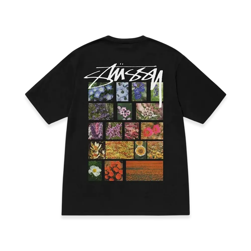 Stussy Flower Grid Pigment Dyed Tee "Black"