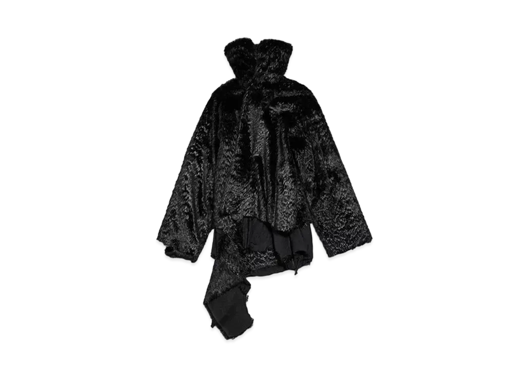 BALENCIAGA Synthetic Fur Aspect Jacket "Black"