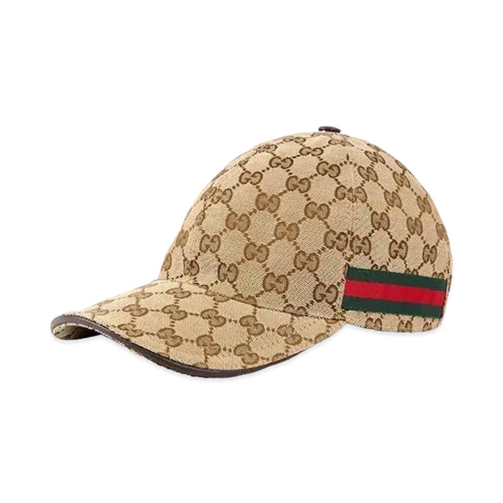 GUCCI Original GG Canvas Baseball Hat With Web "Beige/Ebony"