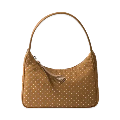 PRADA Re-Edition Re-Nylon Mini Bag with Studs "Brandy"