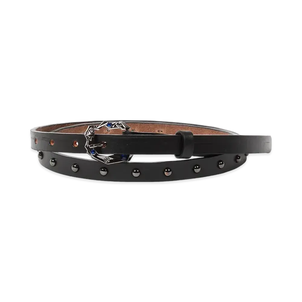 WACKO MARIA x WOLF'S HEAD Studs Leather Belt "Blue"